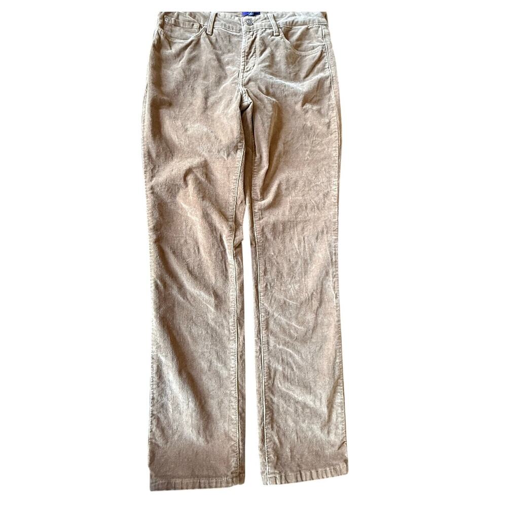 NYDJ Womens Straight Corduroy Pants Size 6 Tan Comfy Casual Relaxed Work Stretch